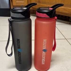 Hydration Nation Water Bottles - Black and pink